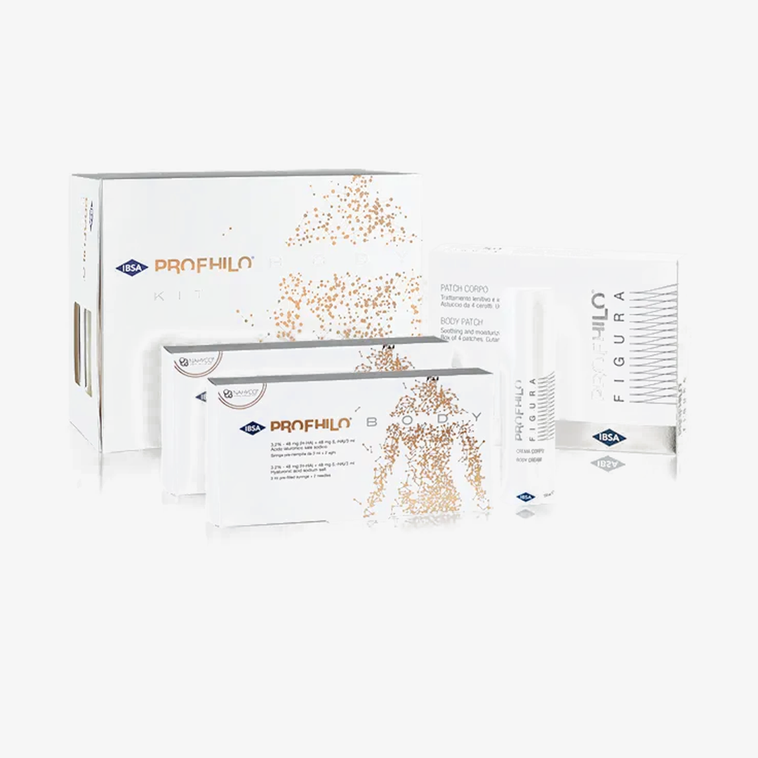 Profhilo Body Kit (2 × 3 ml syringes + 4 patches + 150 ml cream)