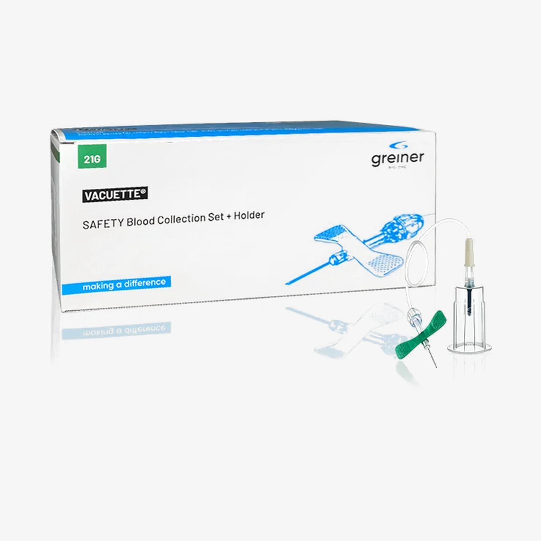 Vacuette Safety Blood Collection Set + Holder 21G x 19mm (35 sets)