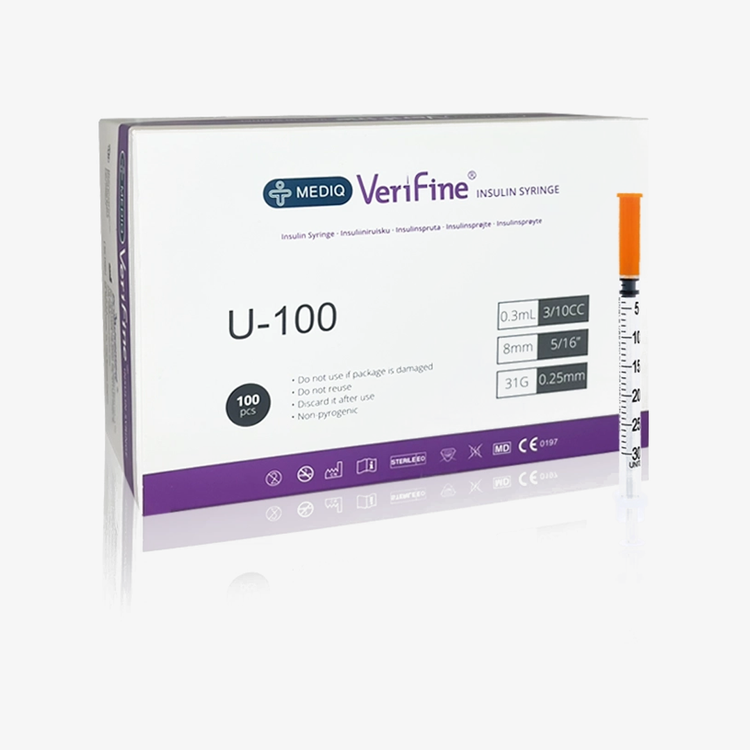 Verifine 0.3ml 31G x 8mm (100 empty syringes)